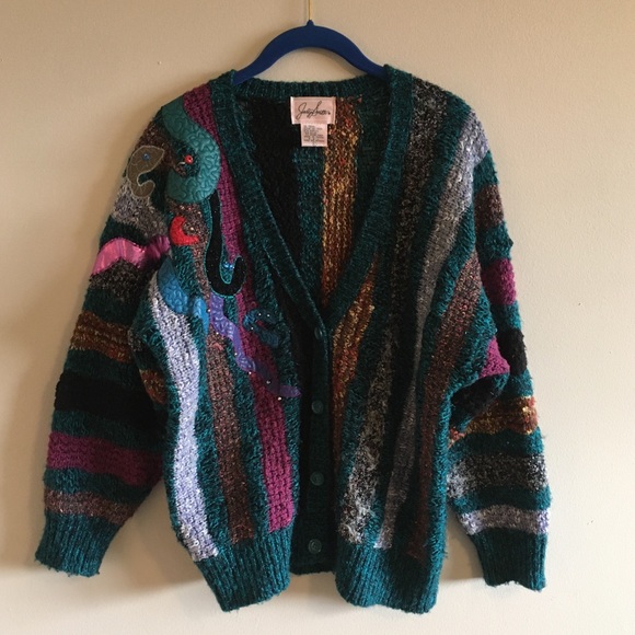 Vintage Beaded Multicolor Sweater - Picture 2 of 5
